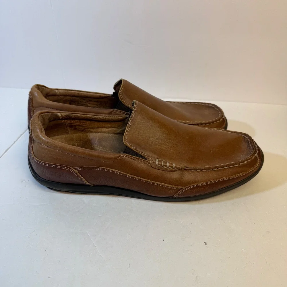 Vionic Preston Mens Tan Leather Loafers Slip On Shoes VSM019 Size 11.5